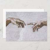 Handen van God en Adam van Michelangelo Bedankkaart (Voorkant / Achterkant)