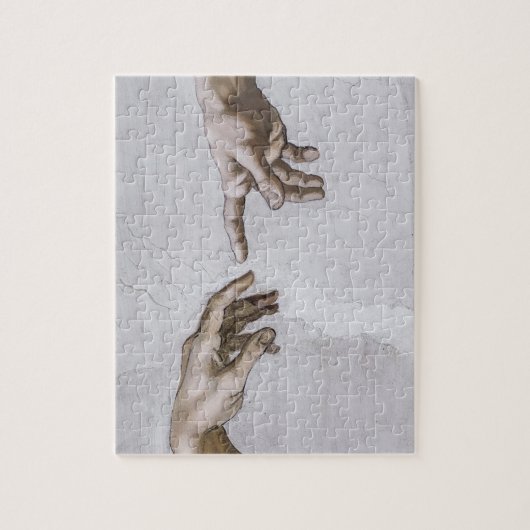 Handen van God en Adam van Michelangelo Legpuzzel (Verticaal)