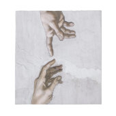 Handen van God en Adam van Michelangelo Notitieblok (Voorkant)