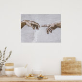 Handen van God en Adam van Michelangelo Poster (Keuken)