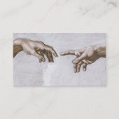 Handen van God en Adam van Michelangelo Visitekaartje (Voorkant)