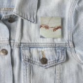 Handen van God en Adam Vierkante Button 5,1 Cm (In situ)