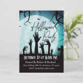 Handen van het kerkhof Spooky Volwassen Halloween Kaart (Staand voorkant)