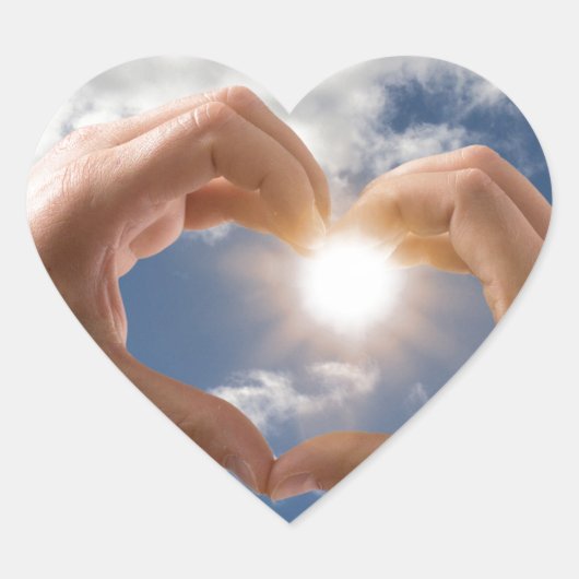 Handen van liefde hart sticker (Voorkant)