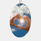 Handen van liefde keramisch ornament (Links)