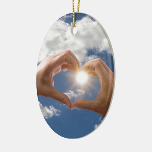 Handen van liefde keramisch ornament (Links)
