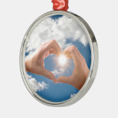 Handen van liefde metalen ornament (Links)