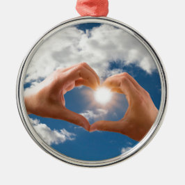Handen van liefde metalen ornament
