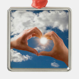 Handen van liefde metalen ornament