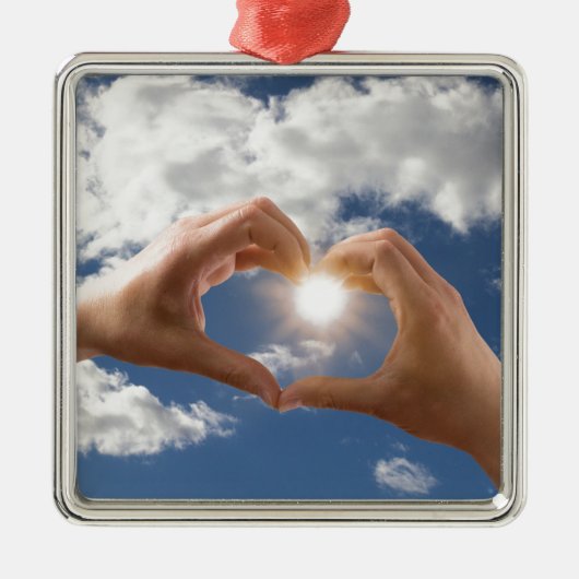 Handen van liefde metalen ornament (Voorkant)