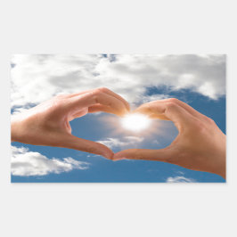 Handen van liefde rechthoekige sticker
