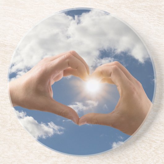 Handen van liefde zandsteen onderzetter (Voorkant)