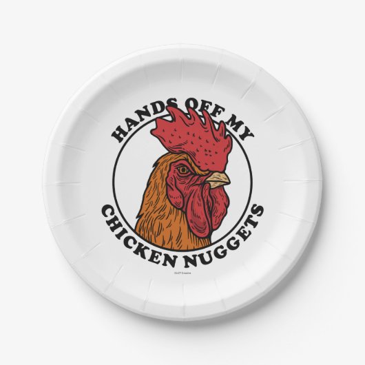 Handen van mijn kipnuggets papieren bordje (Voorkant)