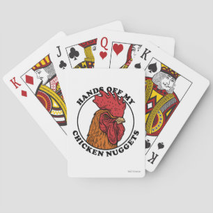 Handen van mijn kipnuggets pokerkaarten