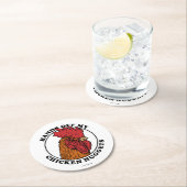 Handen van mijn kipnuggets ronde kartonnen onderzetter (Insitu)