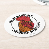 Handen van mijn kipnuggets ronde kartonnen onderzetter (Gebogen)