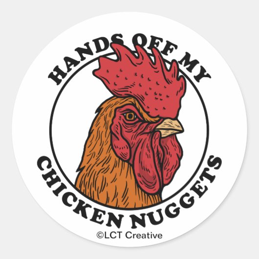 Handen van mijn kipnuggets ronde sticker (Voorkant)