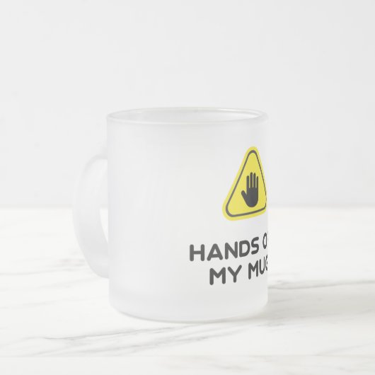 Handen van mijn mok! matglas koffiemok (Voorkant links)