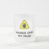 Handen van mijn mok! matglas koffiemok (Center)
