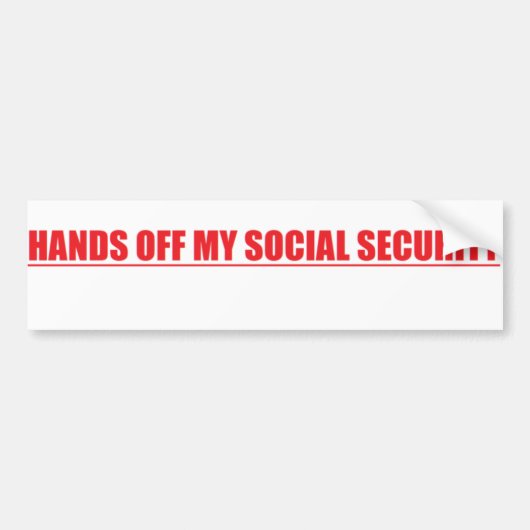 HANDEN VAN MIJN SOCIALE ZEKERHEID BUMPERSTICKER (Voorkant)