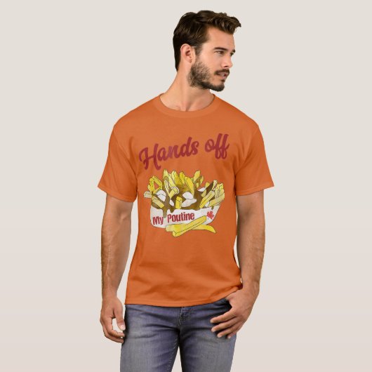 Handen van Poutine Canadian  Canada Maple T-shirt (Voorkant volledig)