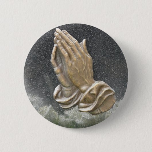 HANDEN VAN PRAYER RONDE BUTTON 5,7 CM (Voorkant)