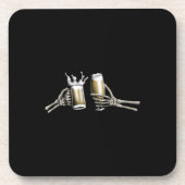 Handen van skelet juichen bier onderzetter (Voorkant)