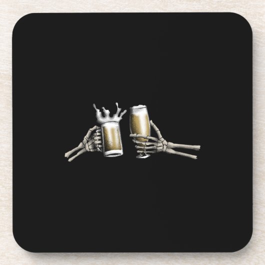 Handen van skelet juichen bier onderzetter (Voorkant)