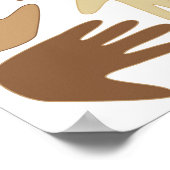 Handen van verschillende etniciteiten poster (Hoek)