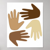 Handen van verschillende etniciteiten poster (Voorkant)