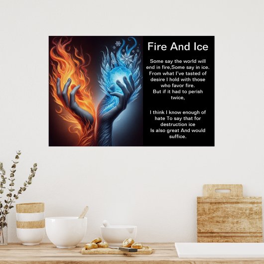 Handen van vuur en ijs poster (Keuken)