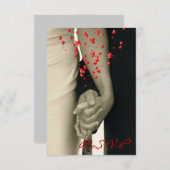 handen vasthouden Balack White bruiloft RSVP respo (Voorkant / Achterkant)