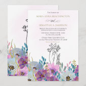 *~* Handen vasthouden Roze Bloemen Glitter Huwelij Kaart (Voorkant / Achterkant)