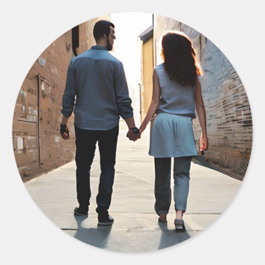 Handen vasthouden | Verliefd worden Ronde Sticker (Voorkant)