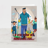 Handen Volledige mannelijke conciërge verjaardag Kaart (Voorkant)