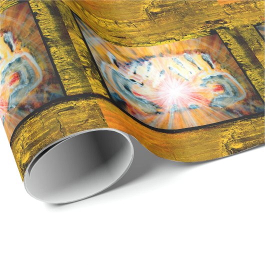 Handen voor heling cadeaupapier (Rol Hoek)