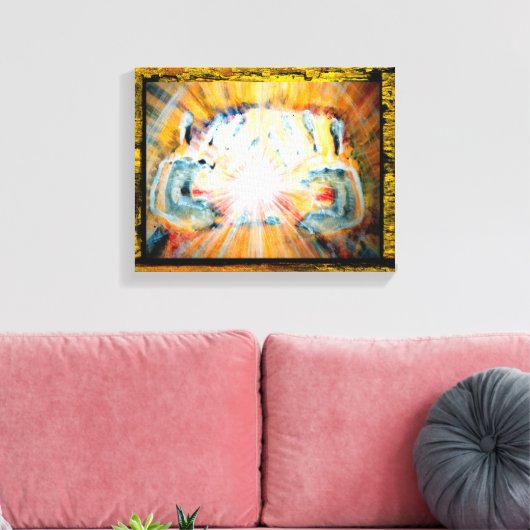 Handen voor heling canvas afdruk (Insitu (Woonkamer))