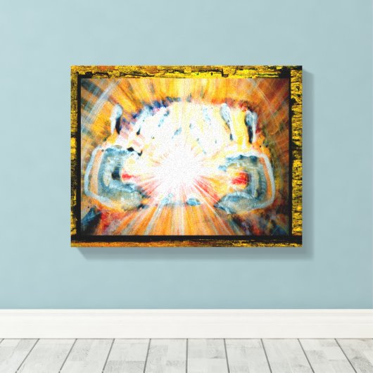 Handen voor heling canvas afdruk (Insitu (Houten vloer))