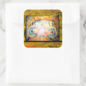 Handen voor heling vierkante sticker (Tas)