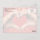 Handen Vorm Hart Briefkaart (Achterkant)