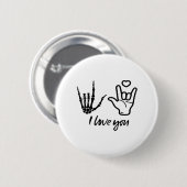 Handen vormen - Skelet Hart Handen Ronde Button 5,7 Cm (Voorkant /achterkant)