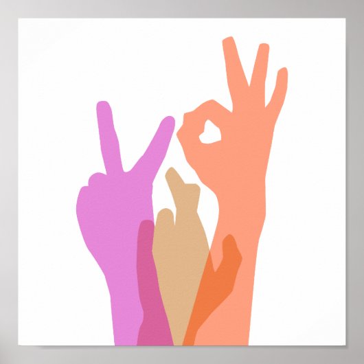 Handen - Vrede Geluk OK Poster (Voorkant)