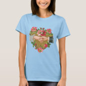 Handen w Bloemen,  Victoriaans Valentijnsdag T-shirt (Voorkant)