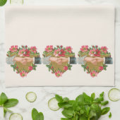 Handen w Bloemen,  Victoriaans Valentijnsdag Theedoek (Gevouwen)
