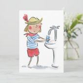 Handen wassen kaart (Staand voorkant)