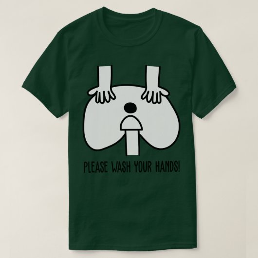 HANDEN WASSEN T-SHIRT (Design voorkant)