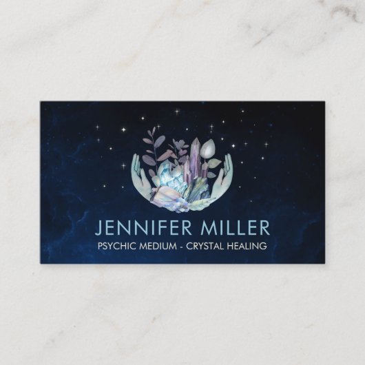 Handen Waterverf Kristallen Visitekaartje (Voorkant)