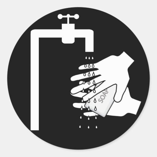 Handen zeepkraan - stickers (Voorkant)