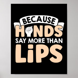 Handen zeggen meer dan lippen Amerikaanse gebarent Poster
