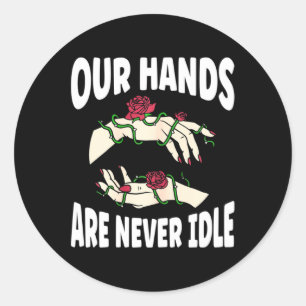 Handen zijn ook nooit inactieve Amerikaanse gebare Ronde Sticker